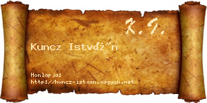 Kuncz István névjegykártya